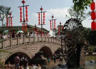 Anren Ancient Town Scoop Waterwheel Chengdu