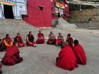 Lamas in Bangpu Temple Cortyard 