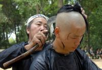 Haircut at Basha Miao Village Guizhou