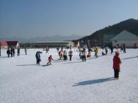 People Playing in Beijing Snow World Ski Resort