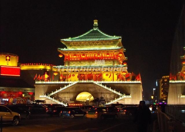 Bell Tower Night View Xian