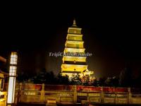 Xi'an Big Wild Goose Pagoda at Night