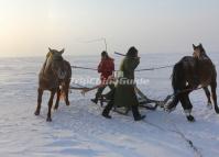 Digging Hole for Fishing in Chagan Lake