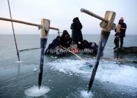 Fishing in Chagan Lake Jilin Province