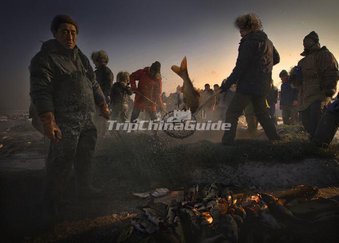 Ice Fishing in Chagan Lake