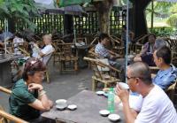 The Locals Are Drinking Tea in the Chengdu Teahouse