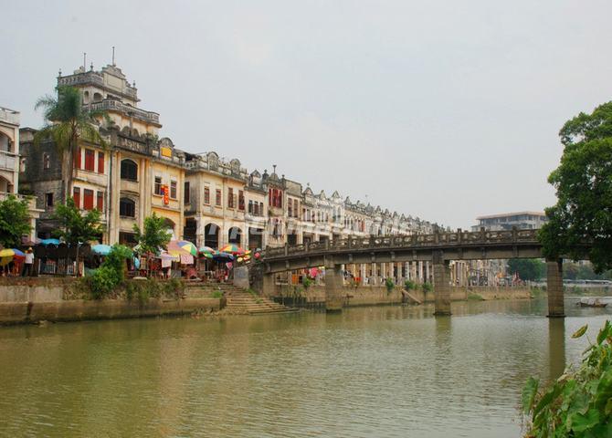 The Buildings and Old Bridge at Chikan