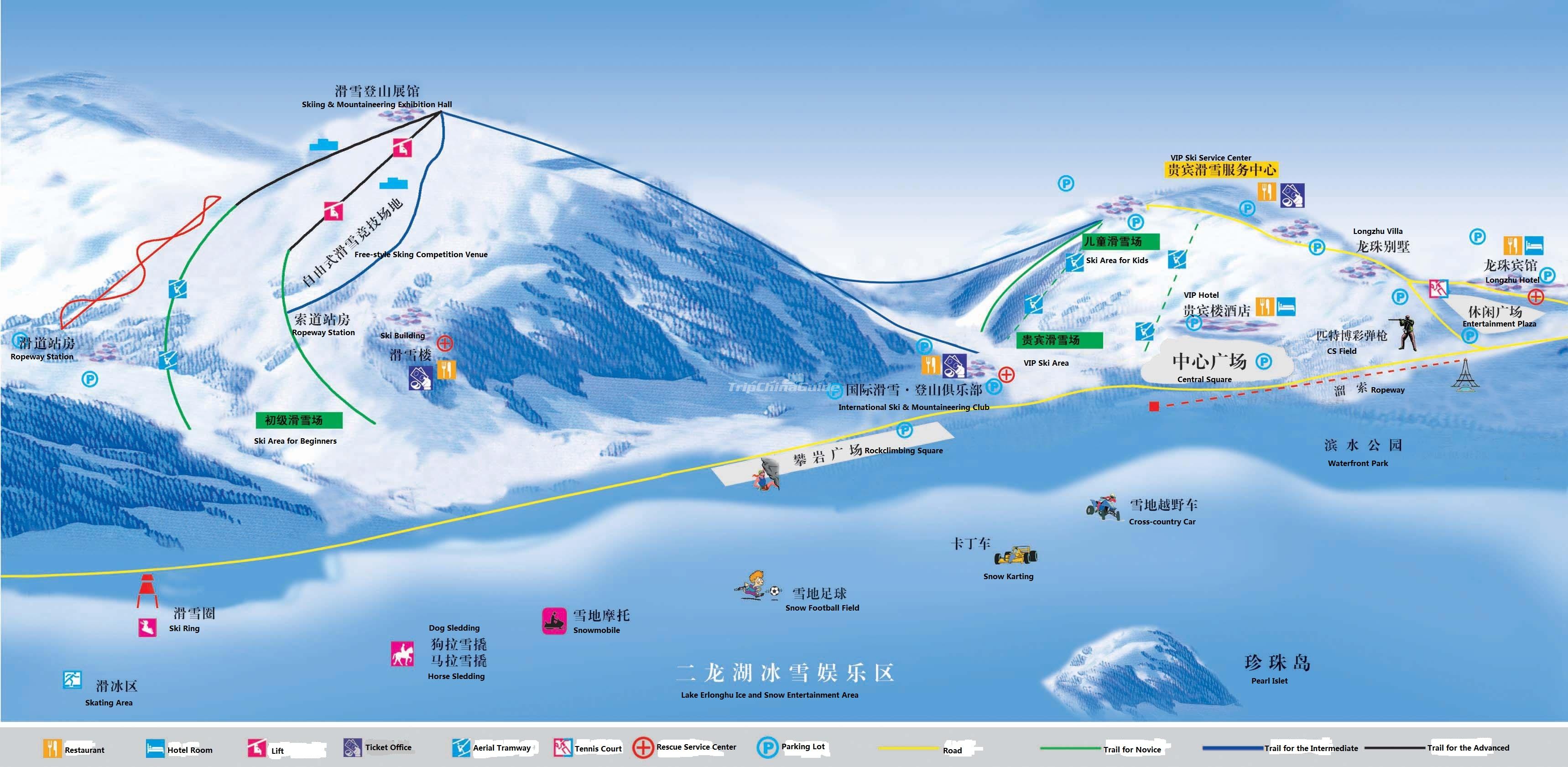 Harbin Erlongshan Ski Resort Map