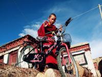 A Little Lama in Ganden Thubchen Choekhorling Monastery 