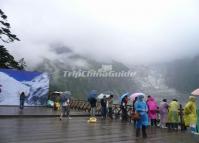 Tourists in Hailuogou National Glacier Forest Park, Sichuan 