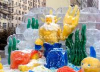 The Color Ice Sculptures in Harbin Central Street