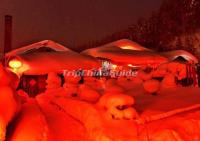 China's Snow Town at Night