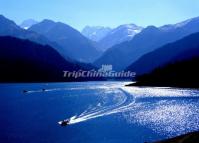 A Cruise Ship in the Heavenly Lake