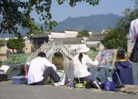 People Sketching at Hongcun Village Anhui