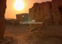 The Sunset over Jiaohe Ruins