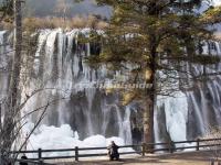 Jiuzhaigou Nuorilang Waterfall Snow Scenery Aba Sichuan 