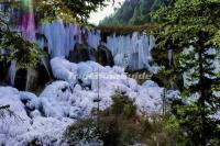 Waterfall in Jiuzhaigou Valley Winter