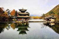 Black Dragon Pool Park Attractive Autumn Landscape Kunming 