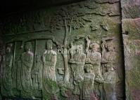 Carved Wall at Leshan Giant Buddha Scenic Area