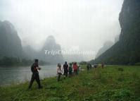 Walking Along the Li River Guilin