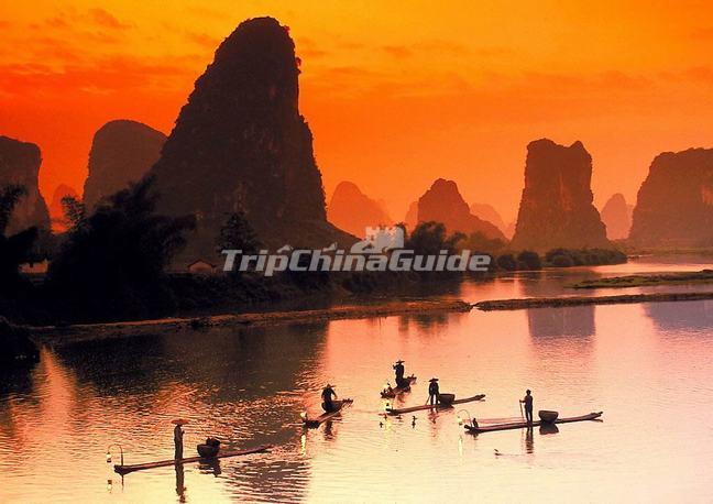 Charming Li River Dusk Scenery Guilin