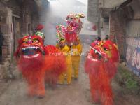 Lion Dance in Chinese Village