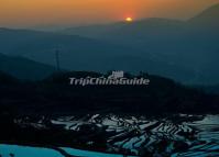 Sunset over Longshuba Rice Terraces