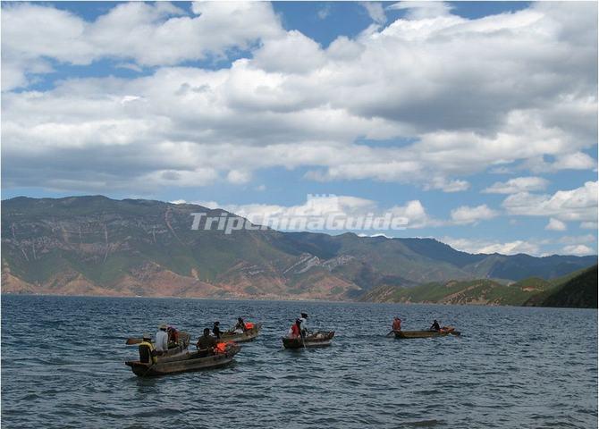 Boating at Lugu Lake Lijiang