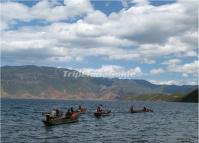 Boating at Lugu Lake Lijiang 