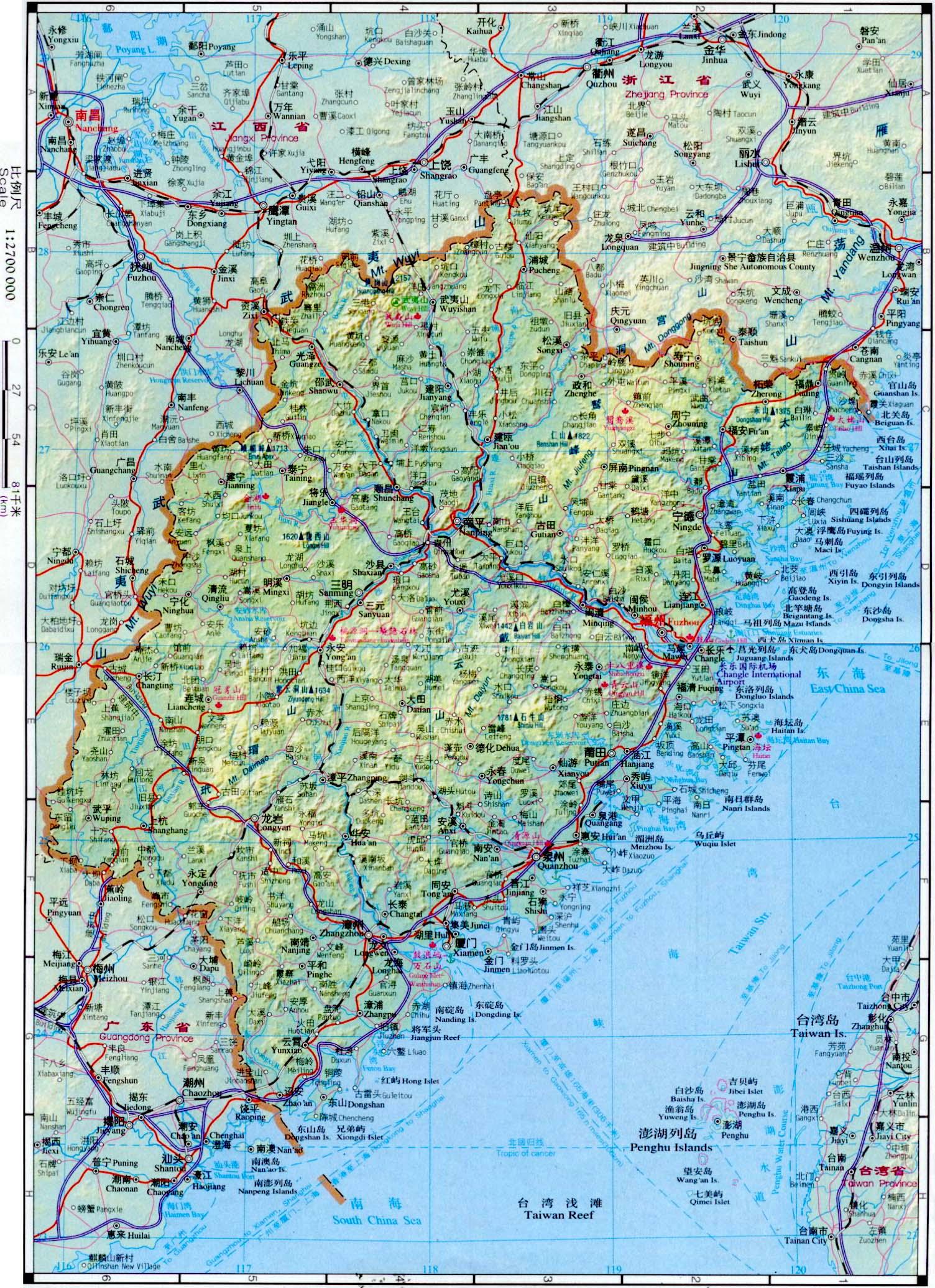 Map of Fujian - Maps of Fujian, China