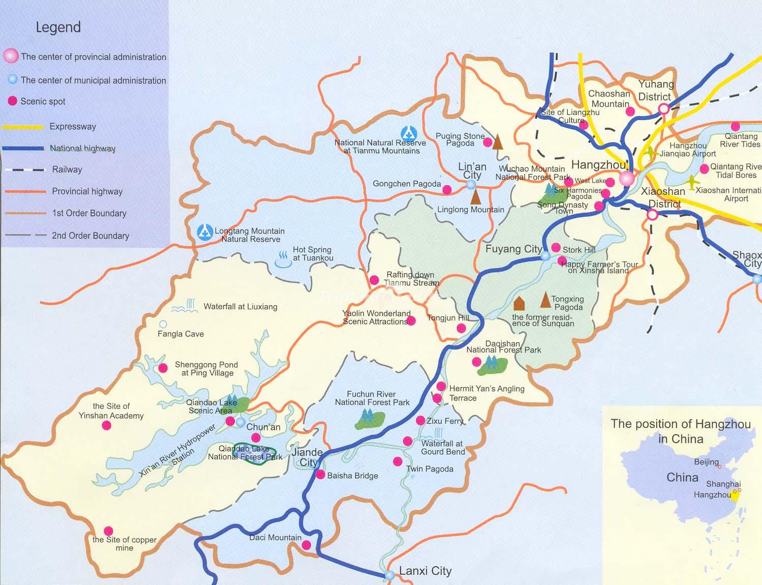 Hangzhou map maps of hangzhou