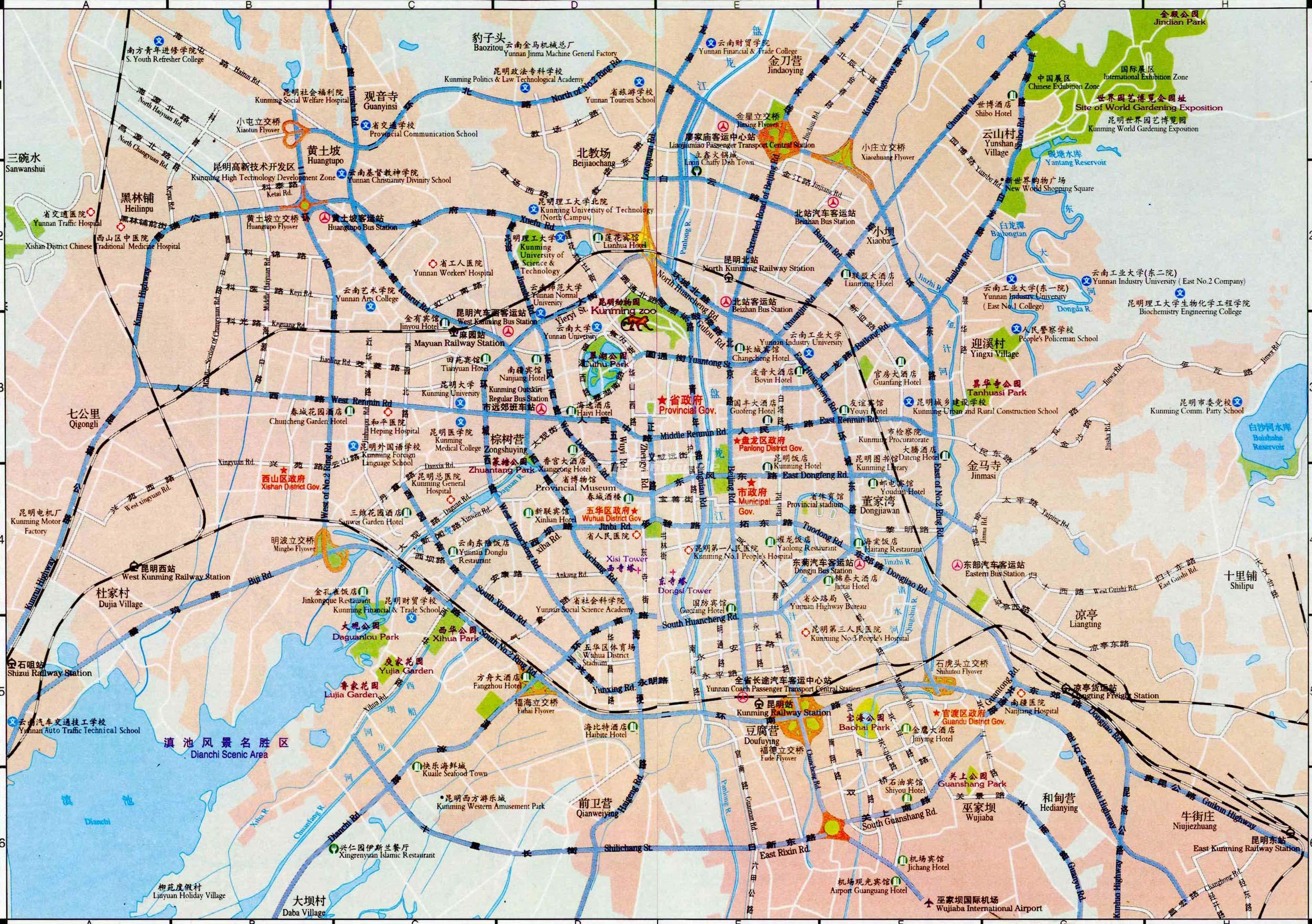 kunming tourist map