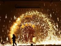 Molten Iron Fireworks Show in Nuanquan Town