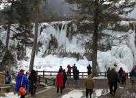 A Frozen Part of the the Zhaga Waterfalls in Winter