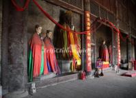 Inside of the Hanging Temple at Hengshan Mountain 