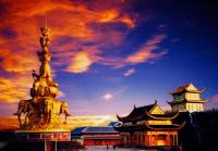 Emei Mountain Beautiful Dusk Scenery Sichuan