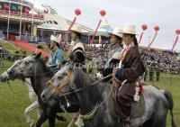 Women Riding Horse at Nadam Fair Inner Mongolia