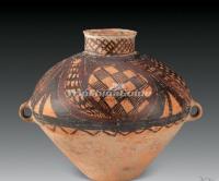 Yang Shao Culture Painted Pottery Binaural Pot Neolithic Period