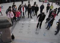 A Man Writing Calligraphy at People's Park Sichuan China