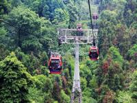 The Cable Cars in Mount Qingcheng 