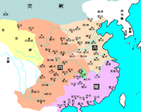 A Map of the Chen Dynasty Along with Northern Zhou, Northern Qi and Western Liang