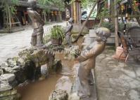 Jiezi Ancient Town Naughty Boy Sculpture Chengdu