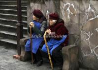 Two Old Women at Jiezi Old Town