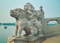 A Stone Lion Sculpture at Summer Palace Beijing 