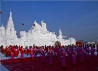 The Opening of the International Snow Sculpture Art Expo on Sun Island, Harbin