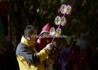 A Father and His Kid in Temple Fair of Ditan Park