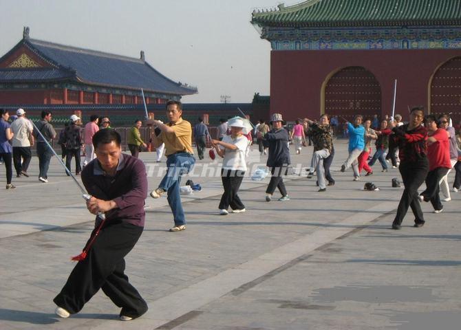 Taijiquan Exercise in Beijing Temple of Heaven