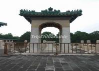 The Stone Pavilion with a Bronze Statue