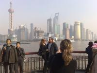 Tourists Take Photos in The Bund of Shanghai