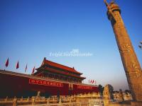 Close-up of Tiananmen Gate and an Ornamental Column